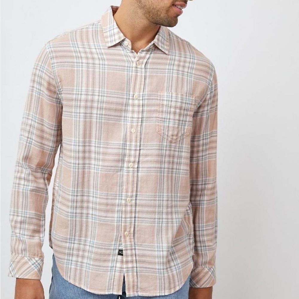 Rails Men’s Wyatt Plaid Button Down Shirt in Ebi Blues Size XL